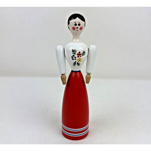 Bohemian Wooden Doll Handpainted in Czechoslovakia Krouna
